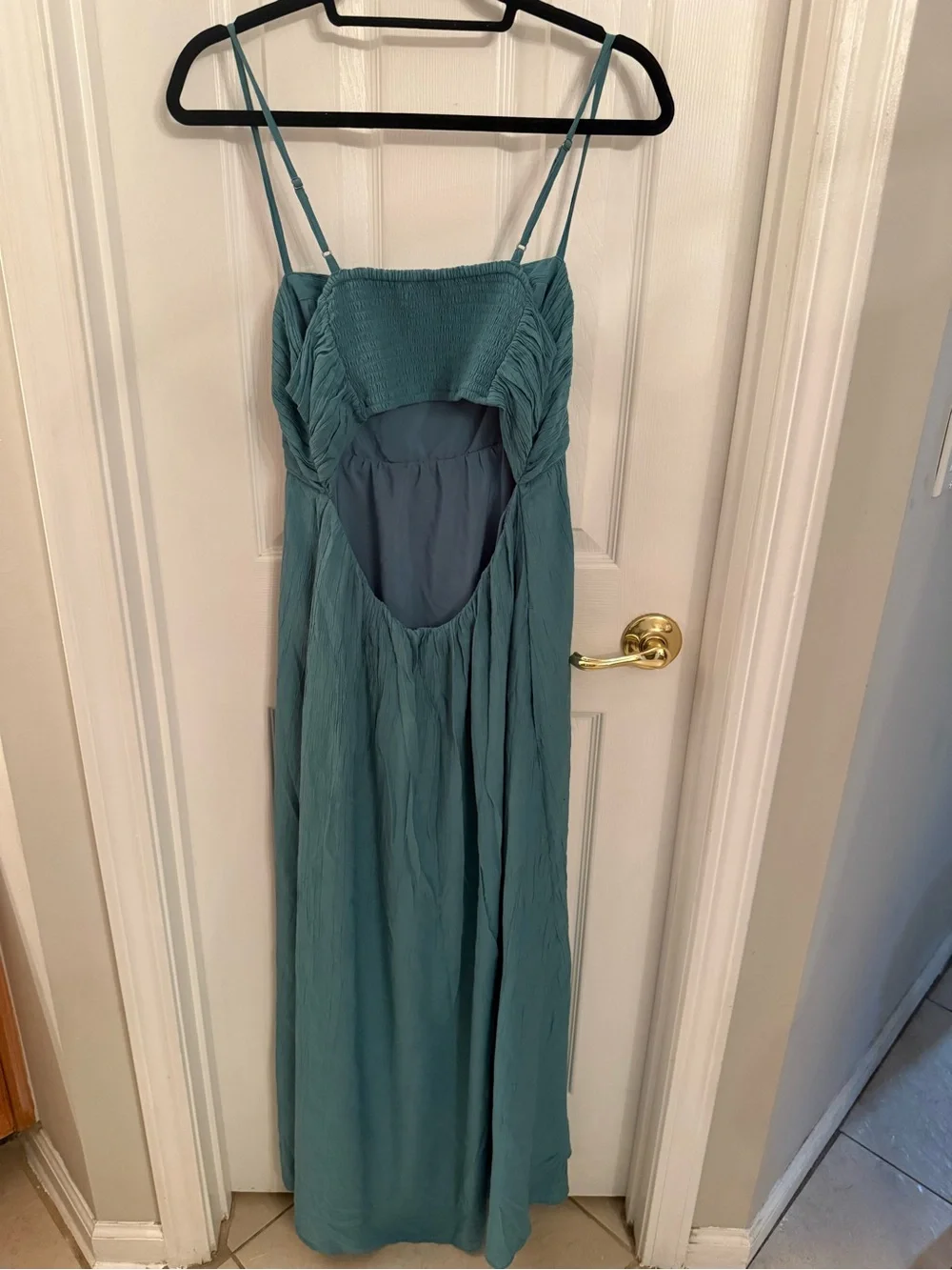 Abercrombie & Fitch Women’s Teal Spaghetti Strap Maxi Dress